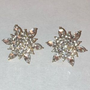 NEW Flower Stud Earrings Art Deco Formal Cocktail Wedding Bridal Floral Jewelry